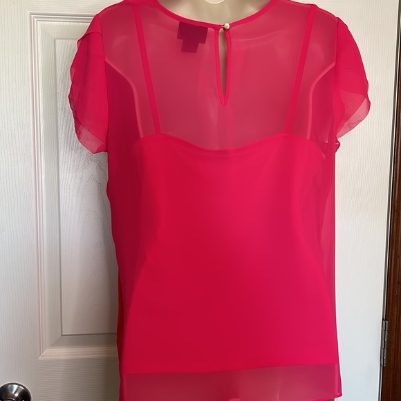 LIZ CLAIBORNE | WOMENS TOP | MED | HOT PINK - Picture 5 of 9